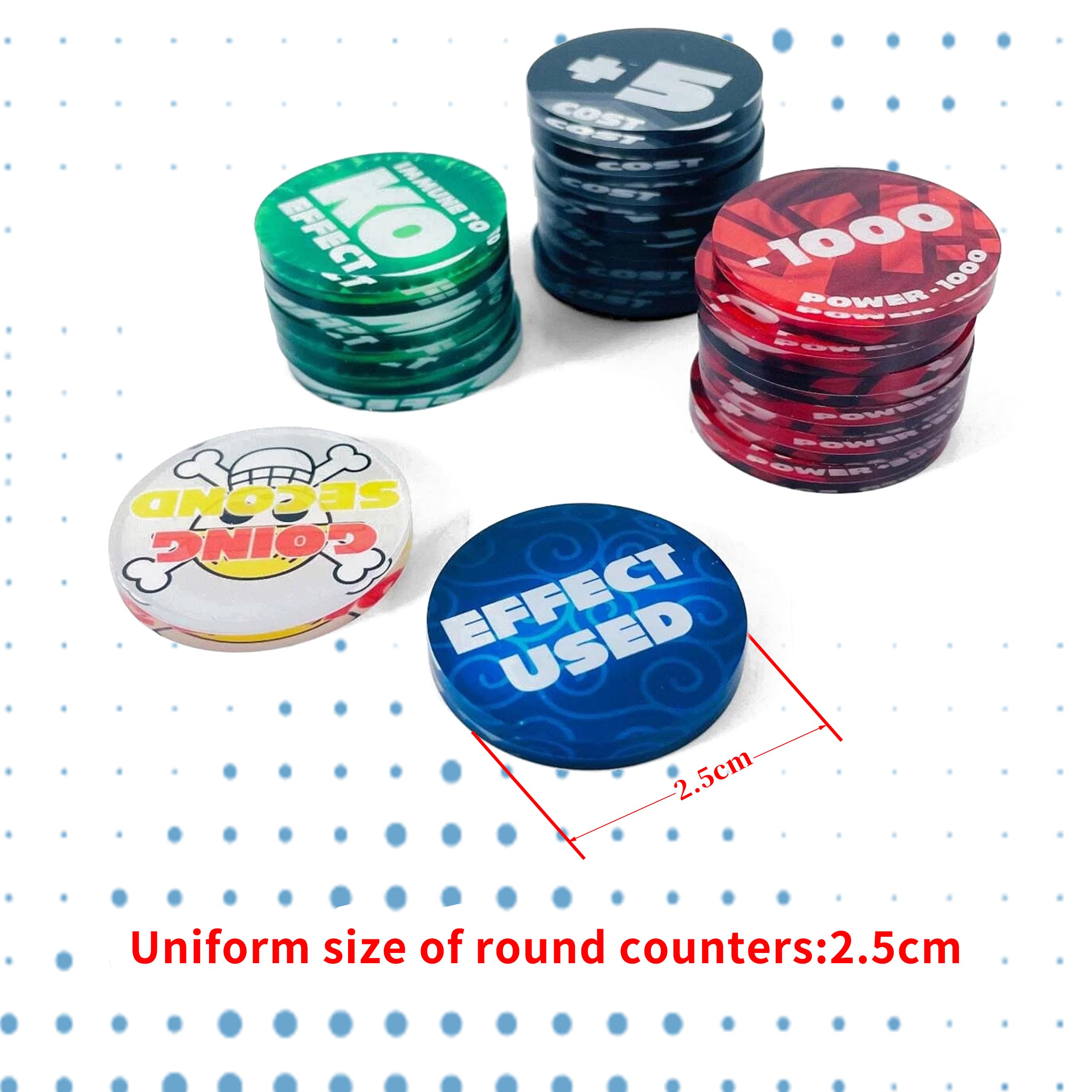 21pcs Acrylic Tokens Compatible with One Piece TCG - 4mm Thick Double-Sided Power & Cost Modifiers - Heavyweight Gameplay Markers with Pouch (Classics)